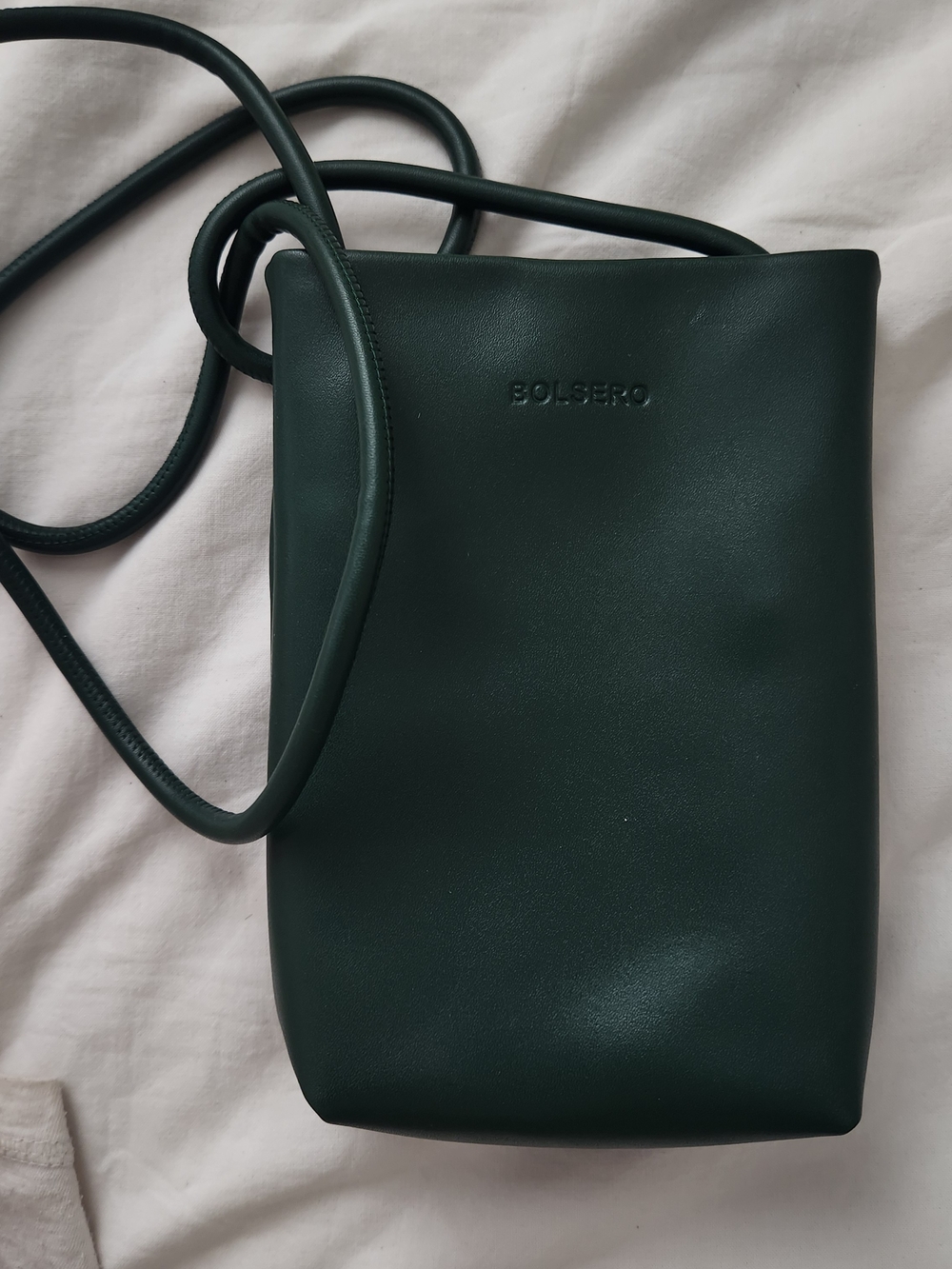 Dark Green Genuine Leather Crossbody Bag